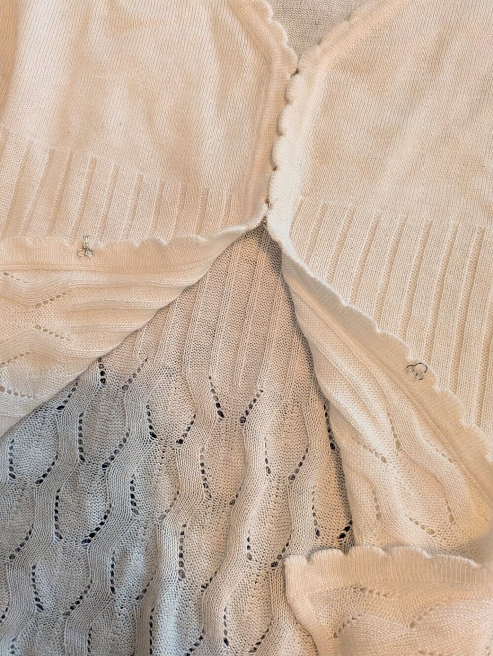 Off White Detailed Feminine Cardigan - Picture 4 of 6